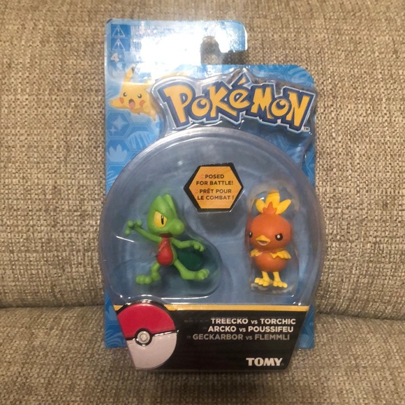 Pokemon Action Pose Treecko vs Torchic Mini Figure